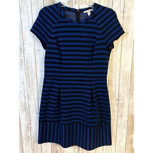 Banana Republic‎ Blue Stripe A-Line Dress Petite Size 12